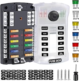 12 Way Waterproof Blade Fuse Block 300A for Boats