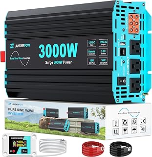 3000W Pure Sine Wave Inverter 12V with 3 Outlets
