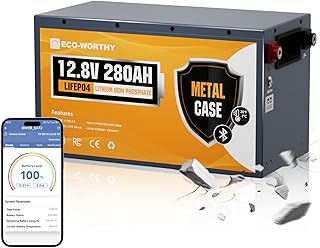ECO-WORTHY 12V 280Ah LiFePO4 Bluetooth Metal Case