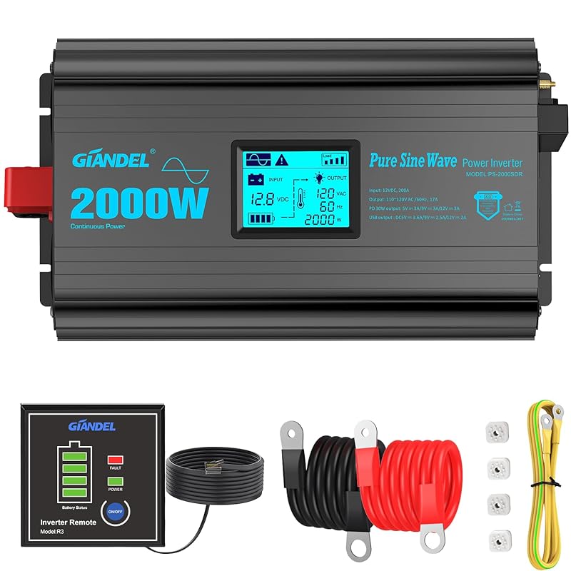 GIANDEL 2000W Pure Sine Wave Inverter